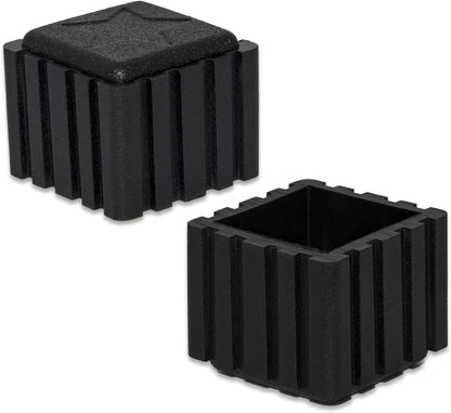 Flyshop Anti-Skid Non-Marking Synthetic Rubbr Patio Chair Table Leg Caps Square Furniture Covers, 20pcs, Black, 20 mm x 20 mm, 13/16" x 13/16"