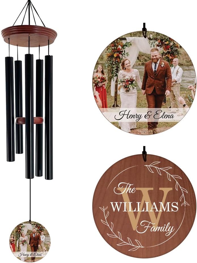 ASTARIN Personalized Wind Chimes Outdoor Deep Tone,35'' Customized Memorial WindChimes for Loss of Loved One,Melody Wind Chime Unique as Sympathy Gift,Home Décor for Garden