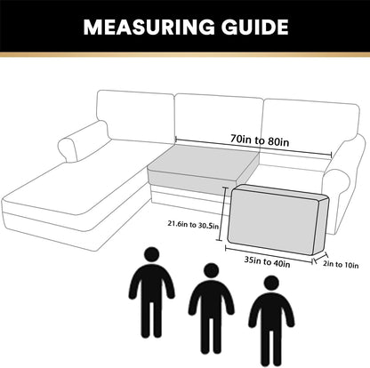 PrinceDeco Velvet Couch Cushion Cover Soft Stretch Cushion Slipcover for Chair Loveseat Sofa Cushion Furniture Protector Seat Cushion Sofa Cover (2 Piece Large Sofa Cushion Covers, Grey)