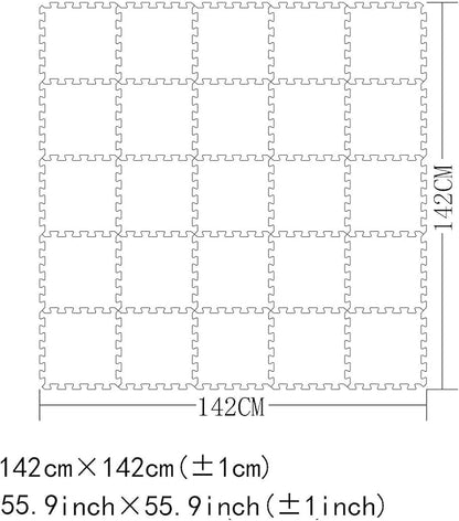 MQIAOHAM® 25 Pieces Puzzle Play Mats, Soft Baby Play Mat, Kids Interlocking Foam Floor Tiles, Toddlers Carpet Playmats G301025-101106110