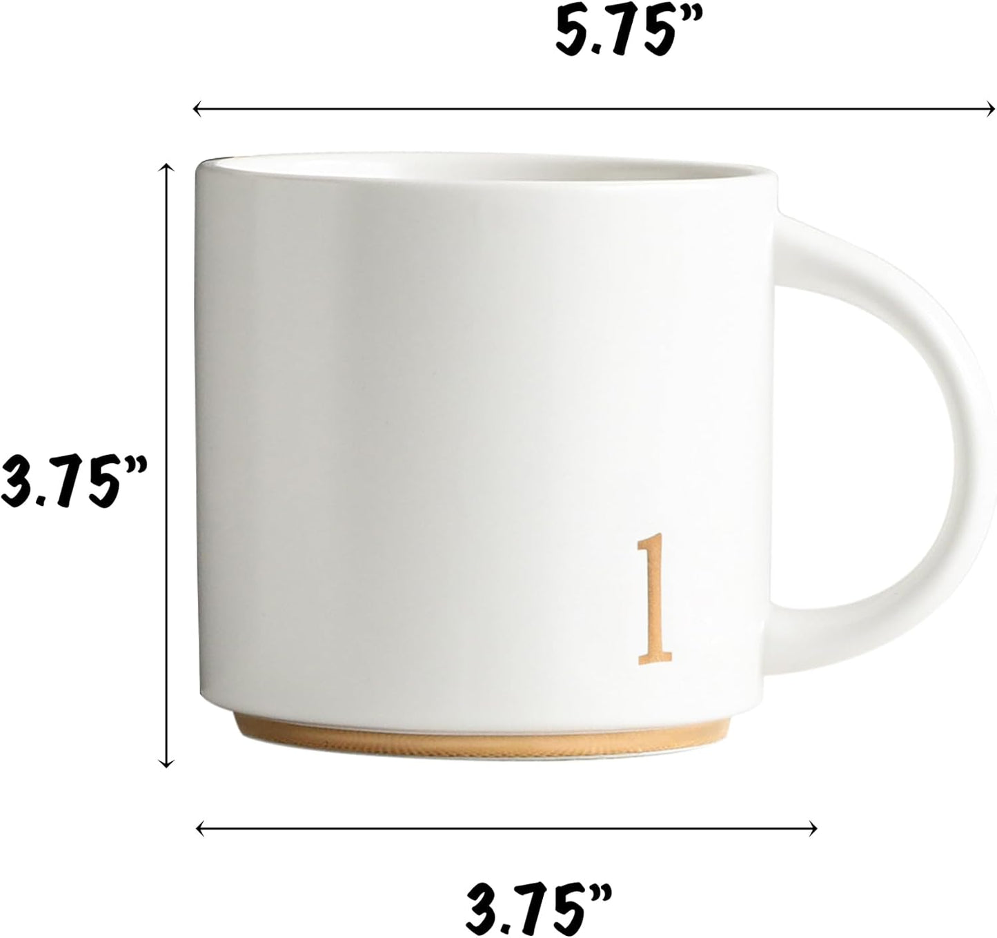 COLLECTIVE HOME - Monogram Ceramic Mugs, 15 oz Golden Initial Coffee Cups, Elegant Alphabet Tea Mugs, Elegant Personalized Mug with Gift Box, Luxurious Cups for Office and Home (l)