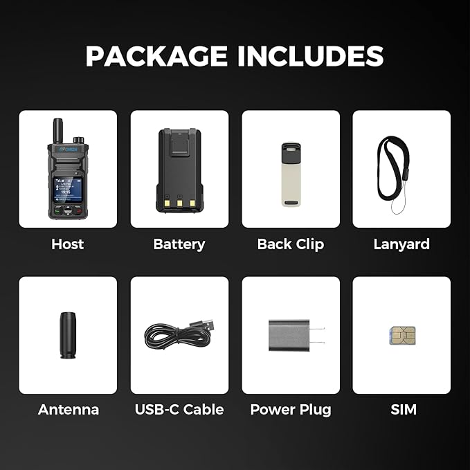 T6 Ultra-Slim Walkie Talkie with Unlimited Range Over 4G LTE, AES-256 Encrypted Two Way Radio, Noise Reduction, IP65, Type-C Charging, Lifetime Free Use