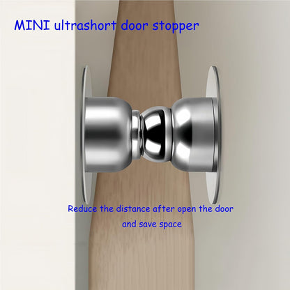 Door Stopper,2 Packs Mini Magnetic Door Stop for Heavy Duty Door,Stainless Steel Ultra-Short Soft Catch Door Stop to Hold Keep Door Open Securely