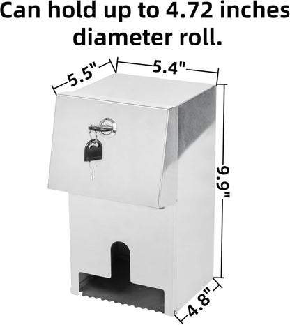 Commercial Toilet Paper Tissue Dispenser Dual Rolls Toilet Paper Holder with Lock,Heavy Duty Stainless Steel Touchless Automatic Paper Towel Dispenser with Shelf Wall Mount for Bathroom/Restroom