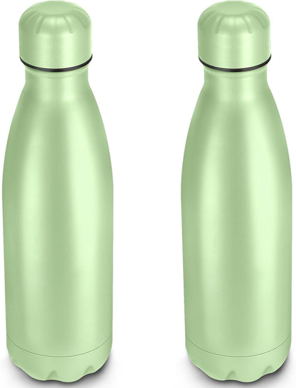 25oz Cola-Bottle Shaped Stainless Steel Leak-proof Water Bottle,Double Wall Vacuum Insulated Metal,Travel Mug For Sports Indoors & Outdoors,BPA-Free School Kids Flasks,Green(2 Pack)