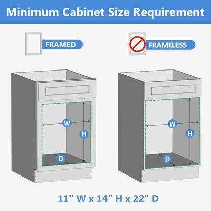 ROOMTEC 2 Tier Individual Pull Out Cabinet Organizer 10½"W x 21½"D, Slide Out Wood Shelves Organizers, Pull Out Drawers Organization and Storage for Kitchen Cabinet