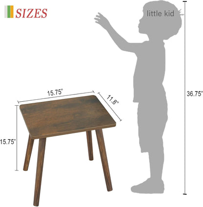 AWASEN Side Table, Small Wood End Table Living Room, Mini Bed Side Table Modern Accent Nightstand with Solid Wood for Bedroom Office Small Spaces, Rustic Brown