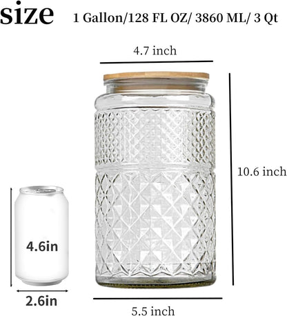 Large Glass Storage Jar, Glass Food Storage Containers with Bamboo Lid, Kitchen Containers Cereal Canisters Decorative Jar for Candy Snack Cookies Coffee Tea Nuts Airtight Glass Jars (Extra Large)