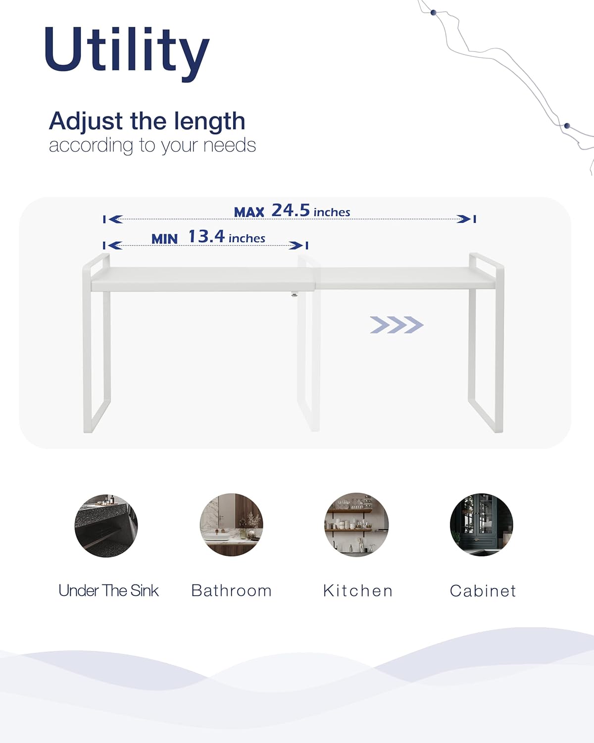 Nxconsu Expandable Cabinet Shelf Organizer Riser for Kitchen Pantry Cupboard Under Sink Countertop Home Storage Organization Rack Space Saver Freestanding Heavy Duty Nonslip Stackable White X Large