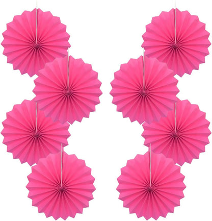 Red Graduation Party Decor,Girls Party Decorations ,Party Supplies Party Fans 12in, Anniversary Decorations for Party,Wedding Graduation Events Accessories 30 Color DIY Set （Rose Red）