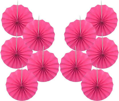 Red Graduation Party Decor,Girls Party Decorations ,Party Supplies Party Fans 8in, Anniversary Decorations for Party,Wedding Graduation Events Accessories 30 Color DIY Set （Rose Red）