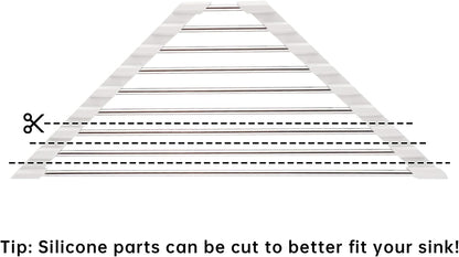 Tomorotec Triangle Roll-Up Dish Drying Rack Sink Corner Small Foldable Stainless Steel Over The Sink Multipurpose Kitchen Drainer Caddy Organizer Storage Shelf Holder (Coconut Milk White)