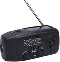 Solar Hand Crank Radio, 6000mAh Portable Emergency FM AM WB Weather Radio with LED Flashlight for Home Outdoor (Black)