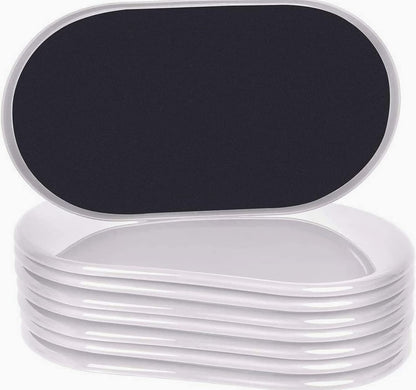 Ezprotekt 8 Pack Large Furniture Movers Sliders for Carpet, 9 1/2" x 5 3/4" Reusable Oval Furniture Moving Pads for Heavy Duty Bed Sofa Fridge Couch Cabinet, Move Items Quickly and Easily (Beige)