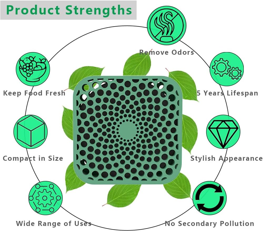 Super Refrigerator Deodorizer, Work for 10 Years Fridge Deodorizer Odor Eliminator, More Effective Than Baking Soda and Activated Carbon Air Purification Bags (3PCS)