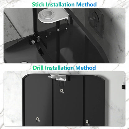 𝐏𝐚𝐩𝐞𝐫 𝐓𝐨𝐰𝐞𝐥 𝐃𝐢𝐬𝐩𝐞𝐧𝐬𝐞𝐫, Multifold/Trifold/C Fold Papers Dispenser, Bathroom Hand Towels Wall Mounted Tissue Holder, No-Drill Adhesive Commercial or Home Black