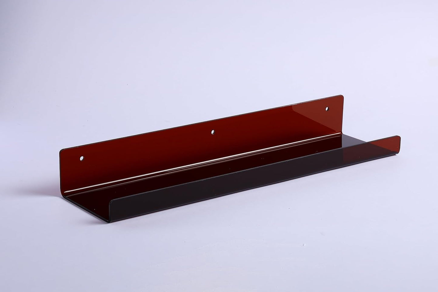 upsimples Acrylic Shelves for Wall Decor, 15" Display Shelf Perfume Organizer for Bathroom, Bedroom, Living Room, Floating Bookshelves for Kids, Clear Brown, 4 Pack