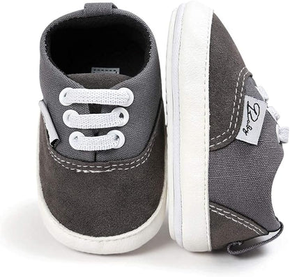 Morbido Infant Baby Boys Girls Canvas Sneaker Toddler Slip On Anti Skid Newborn First Walkers Candy Shoes for 0-18 Months