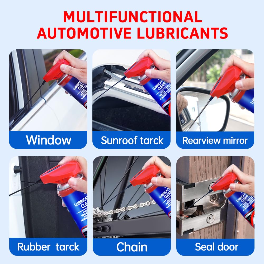 Glodway Automotive Window Door Seal,Silicone Seal Lubricants,Track Lube for Electric Windows,Noise Reduction with Smart Straw Sprays 2 Ways,10 OZ (Pack of 3)