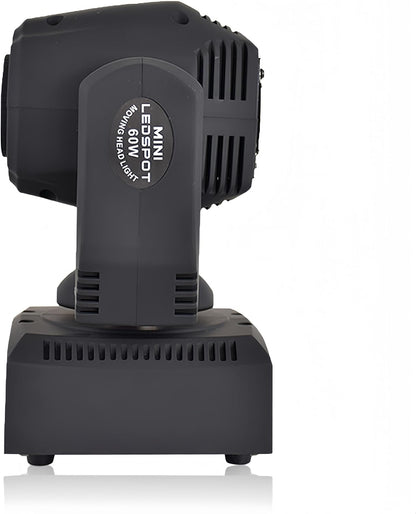 DJCLUB Stage Lights Moving Head Light 7 Gobos 8 Colors 11 Channels 60W Spot Light DMX 512 with Sound Activated for Wedding DJ Party Stage Lighting (LED 60W Moving Head)