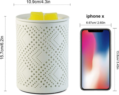 PALANCHY Wax Melt Warmer Ceramic Oil Burner Electric Candle Wax Warmer Burner Melter Fragrance Warmer for Home Office 2 Bulbs Included Gift Box Packaged (Ceramic Diamond)