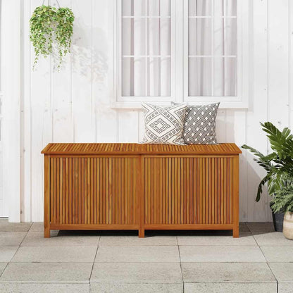 vidaXL Outdoor Storage Box, [Load Capacity Gallon] Deck Box with Gas-Lift Lid, Storage Chest with Water-Resistant Zippered Bag Inside, 68.9''x31.5''x29.5'', Solid Acacia Wood