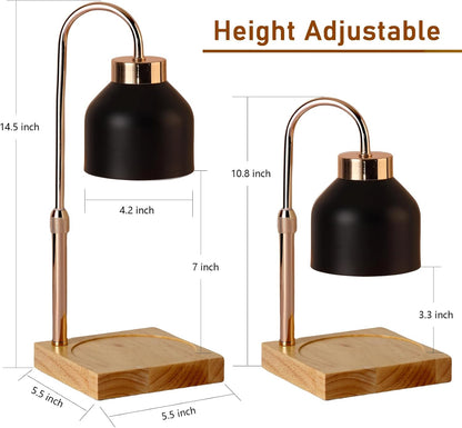 Candle Warmer Lamp, Dimmer, 2/4/8H Timer, Adjustable Height Candle Warmer, Vintage Home Decor, Wax Melts Warmer for Scented Jar Candles with 2 Bulbs