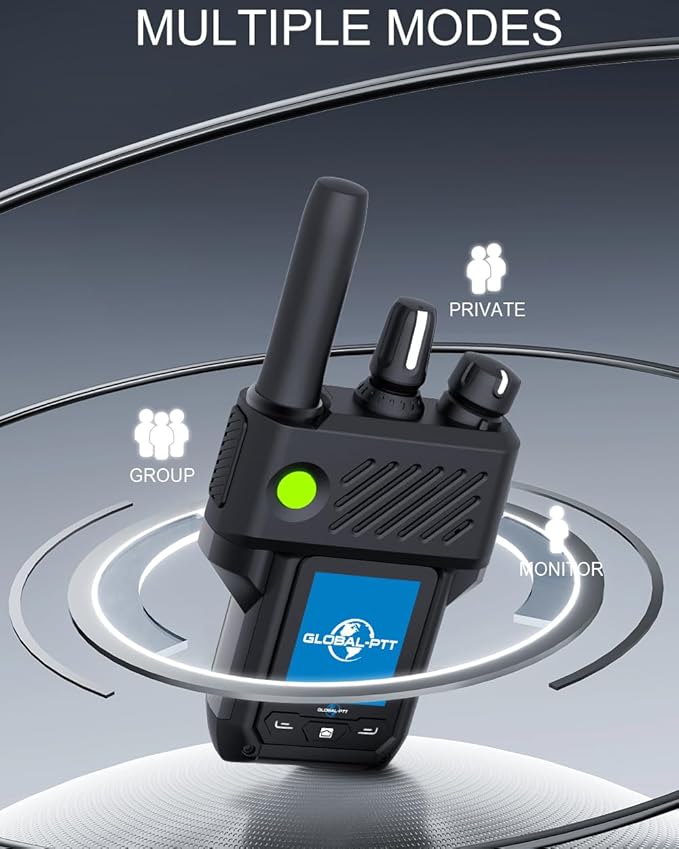 Global-PTT G6Plus 4G LTE Two-Way PoC Radios - 8800mAh Battery Nationwide Coverage Unlimited Communication Range - Metal Body Walkie Talkies (Green)