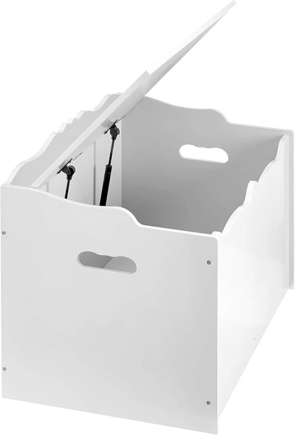 Amazon Basics Kids Toy Box, Wooden Organizer Storage Chest,White, 30" x 18" x 19"