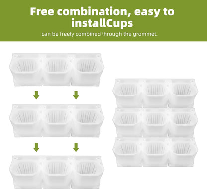 Self-Watering Wall-Mounted Vertical Planter, 36 Pots Wall Planter Indoor Vertical Living Green PlantWall Easy Installation 45''x39'' x5'' (White, 45X39 Inch 36Pcs)