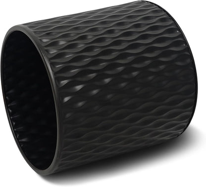 ARNIS Plants Pots with Stand, Set of 2 Planters, Unique Mid Century Decorative Metal Flower Pots with Drainage, 8.25 & 10.5 Inch, Black