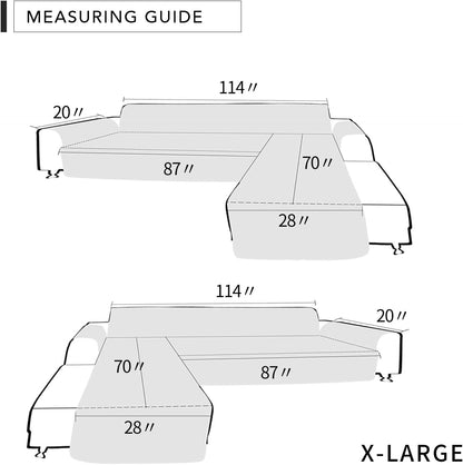 Easy-Going Sofa Slipcover L Shape Sofa Cover Sectional Couch Cover Chaise Lounge Slip Cover Reversible Sofa Cover Furniture Protector Cover for Pets Kids Children Dog Cat (X-Large,Wine/Wine)