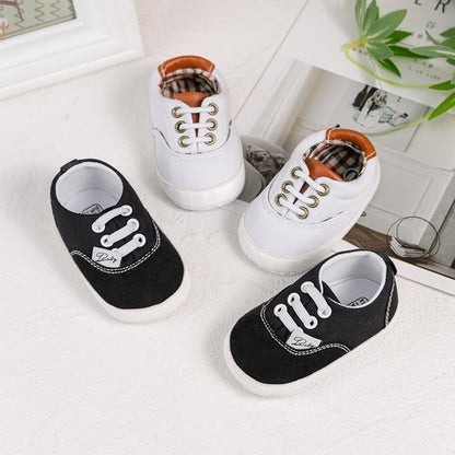 Morbido Infant Baby Boys Girls Canvas Sneaker Toddler Slip On Anti Skid Newborn First Walkers Candy Shoes for 0-18 Months