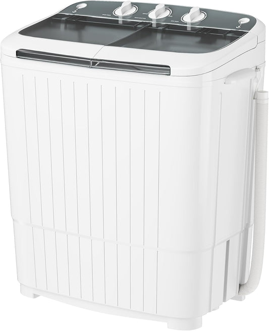 Pataku Portable Washing Machine, 17.6 Lbs Compact Mini Washer and Dryer Combo,Twin Tub Laundry Washer with Spin Cycle, Soaking Function Ideal for Apartment, Dorms, RVs Camping, Grey