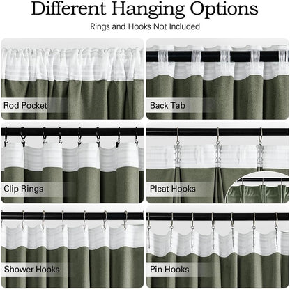 MIULEE Sage Green Velvet Curtains 84 inches 2 Panels - Pinch Pleat Luxury Room Darkening Window Drapes for Bedroom Living Room Blackout Thermal Insulated Super Soft, Back Tab Rod Pocket, W52 x L84