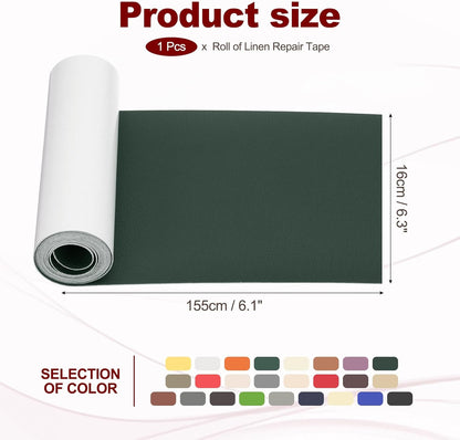 PATIKIL Leather Patches Tape for Furniture, 6.3 x 61 Inch Self Adhesive Vinyl Leather Repair Kit Cover Sheet for Couch, Sofa, Car Seats, Office Chair, Dark Green