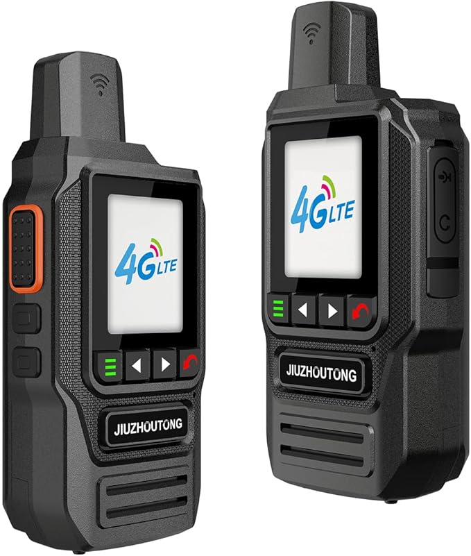 Global Lifetime Free 4G Walkie-Talkie Long Distance Handheld Unlimited Range Two-Way Radio and 4000mAh Type-C Battery with SIM Card (2 Pack)