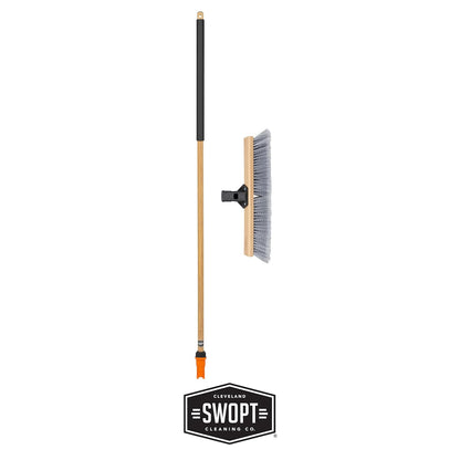 SWOPT 24” Premium Multi-Surface Push Broom Head — Cleaning Head Interchangeable with All SWOPT Cleaning Products for More Efficient Cleaning and Storage — Indoor and Outdoor Push Broom
