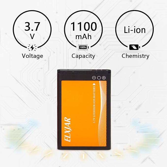 (5-Pack) 3.7V 1100mAh Li-ion Battery Replacement for Retevis RT22 RT22S RT15 RT19 LUITON LT-316 TIDRADIO TD-M8 Zastone X6 WLN KD-C1 Zeadio ZS-B1 Two-Way Radios