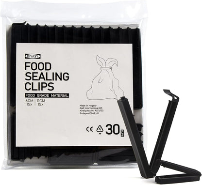 DIYASY Food Bag Clips,30 Pack Plastic Snack Sealing Clip for Food Storage & Packages Assorted Sizes