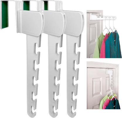 Wonder Hanger Over The Door 3-Pack Organizer for Clothes Hangers, Space-Saving Cascading Hanger Hooks, White