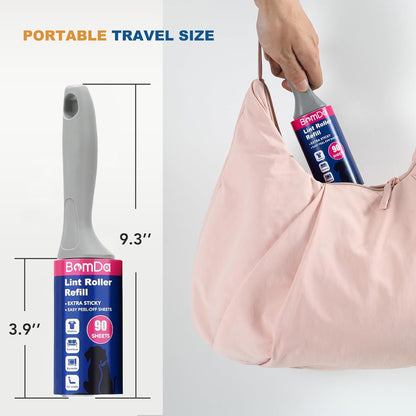 Extra Sticky Lint Roller for Pet Hair, Pet Hair Remover with 1 Upgraded Handle 2 Rollers, Portable Lint Remover for Clothes, Furniture, Dog & Cat Hair (1 Handle + 200 Sheets)