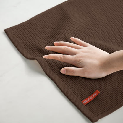 Artoid Mode 100% Cotton Dark Coffee Waffle Weave Kitchen Dish Cloths, 13x28 Inch Ultra Soft Absorbent Quick Drying Kitchen Dish Towels Set of 4