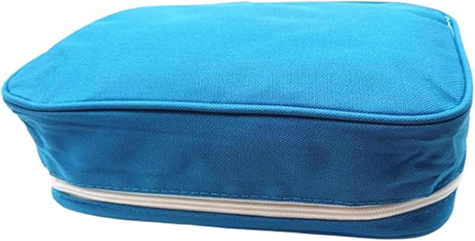 Red First Aid Bag Empty Travel Rescue Pouch First Responder Storage Medicine Emergency Bag for Car Home Office Kitchen Sport Outdoors (Blue with Handle)