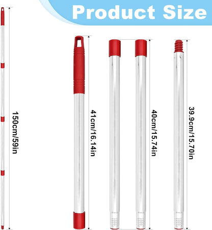 Mop Handle for Ocedar,Spin Mop Replacement Handle Compatible with O Cedar, American Threaded Joint Mop Handle 4-Section 30-to-58 inch Mop Replacement Stick