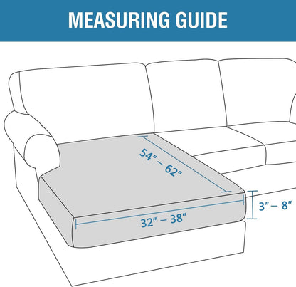 H.VERSAILTEX Velvet Stretch Individual Chaise Cover Sectional Couch Covers for L Shaped Sofa Both Left/Right Furniture Protector Seat Cushion Sofa Cover (1 Piece Chaise Cover, Grey)