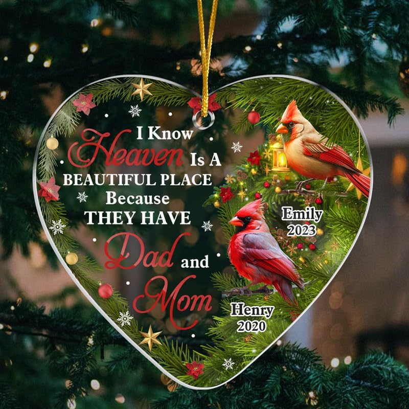 Pawfect House Heaven is A Beautiful Place, Memorial Christmas Ornaments for Loss of Loved One, Sympathy Gifts for Loss of Mom, Dad, Memorial Gifts for Loss of Mother, Father, Bereavement Gift