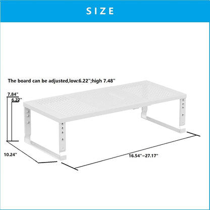 Expandable,Adjustable & Stackable Spice Rack, Cabinet Kitchen Countertop Shelf Organizer,Metal Pantry Storage Shelves - Space-Saving Storage Solution(1Pack/White/Large)