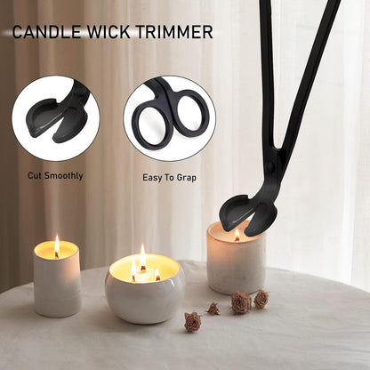 3 in 1 Candle Accessory Set, Candle Wick Trimmer Cutter, Candle Snuffer & Candle Wick Dipper for Candle Aromatherapy Lover Gift, Stainless Steel Candle Care Kit (Black)