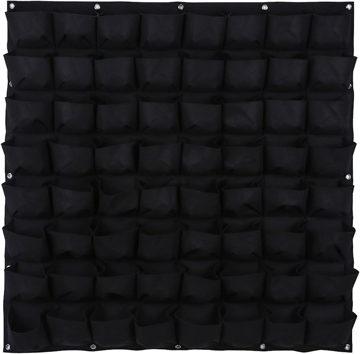 Ogrmar 64 Pockets Vertical Wall Garden Planter Plant Grow Bag for Flower Vegetable for Indoor/Outdoor (64 Pockets, Black)